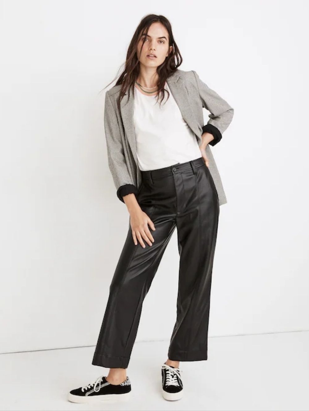Madewell Slim Emmett Wide-Leg Pants in Vegan Leather